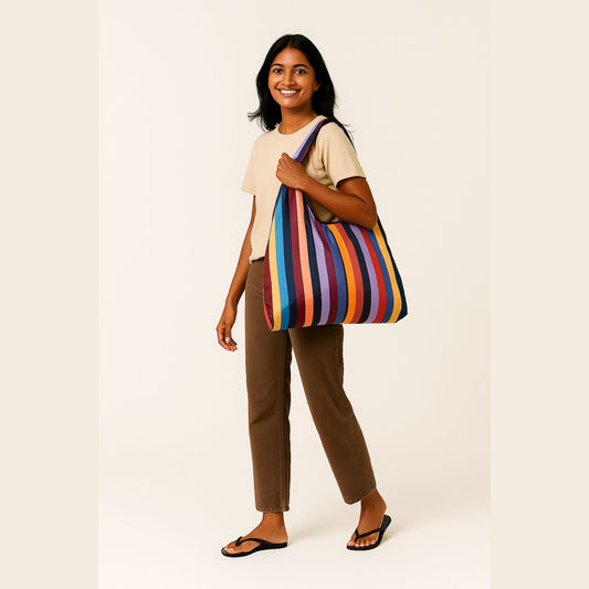 Große Eco-Mehrweg-Tasche – Faltbar, Waschbar & Umweltfreundlich