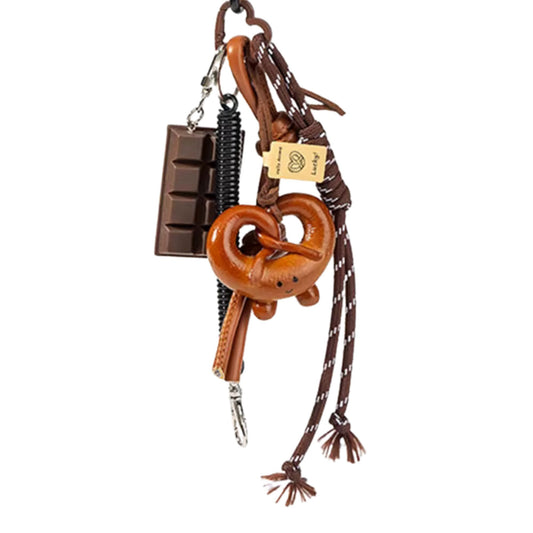 Brezel & Bagel Schlüsselanhänger aus Silikon & Kunstleder