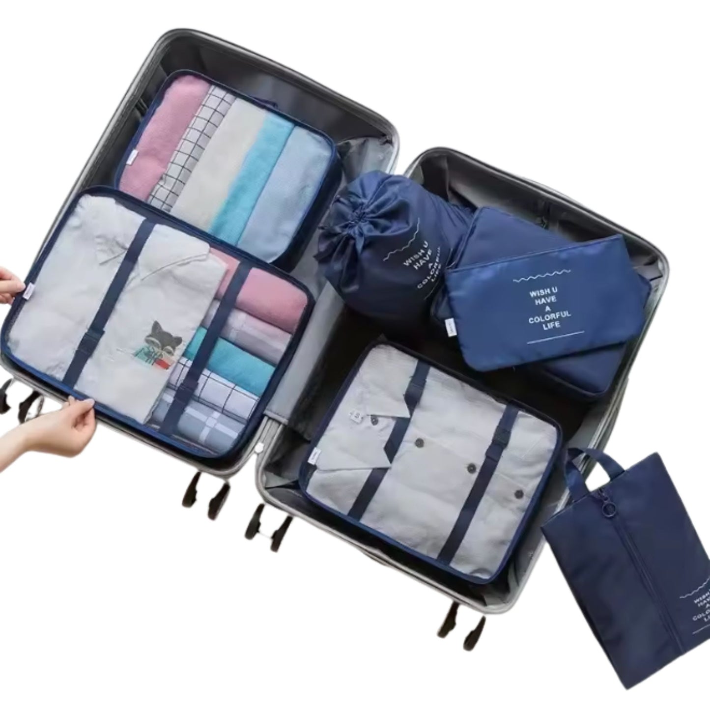 Reise Packwürfel Set – 7-teilig, wasserdicht & platzsparend