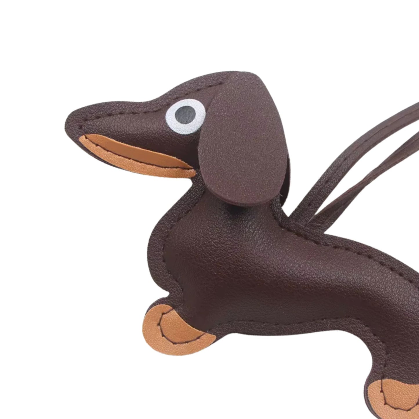 Dackel Schlüsselanhänger aus Kunstleder & liebevollen Details