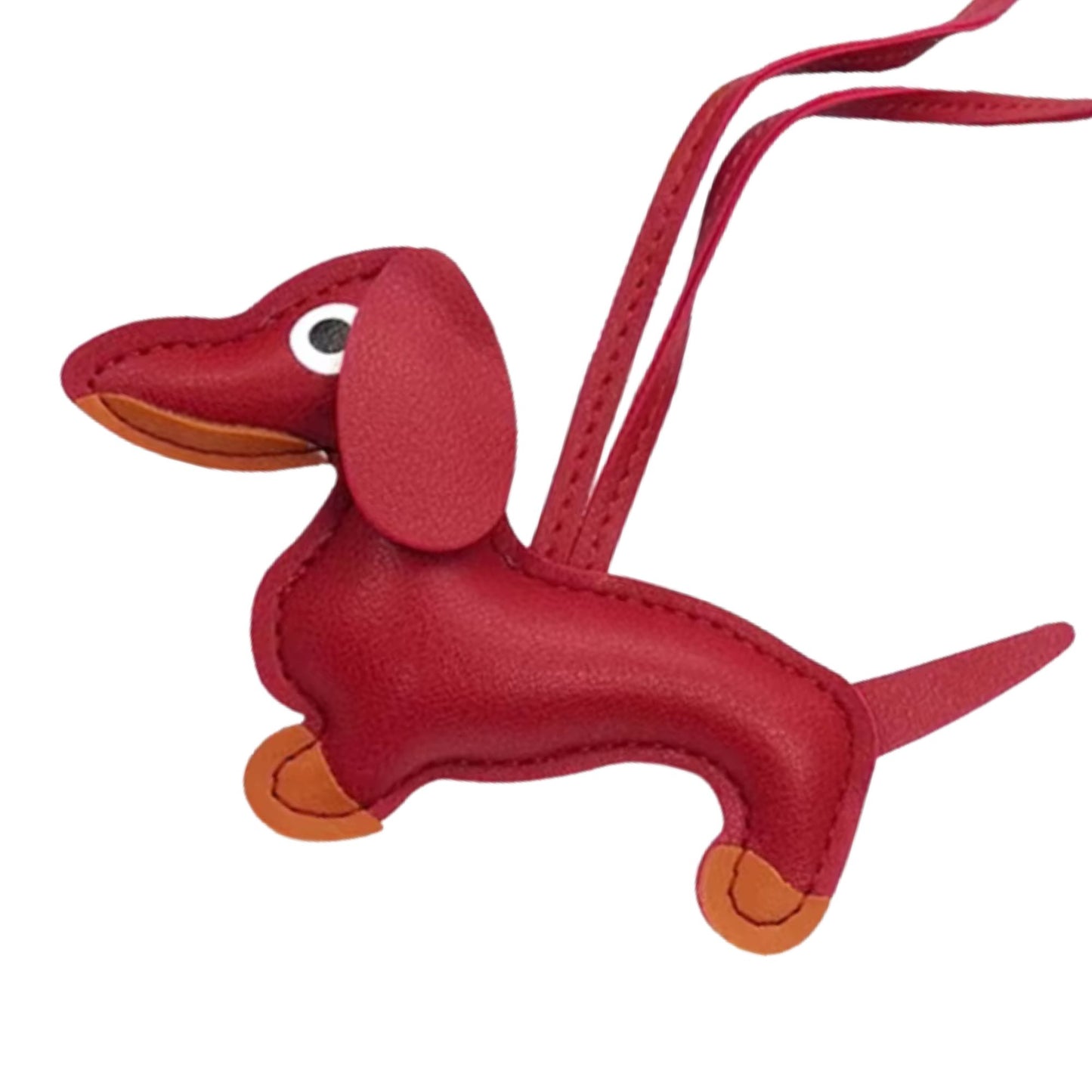 Dackel-Charm – bunter Schlüsselanhänger aus Kunstleder