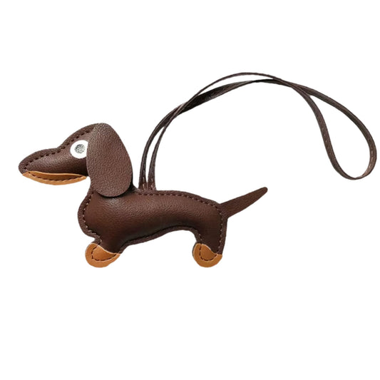 Dackel-Charm – bunter Schlüsselanhänger aus Kunstleder