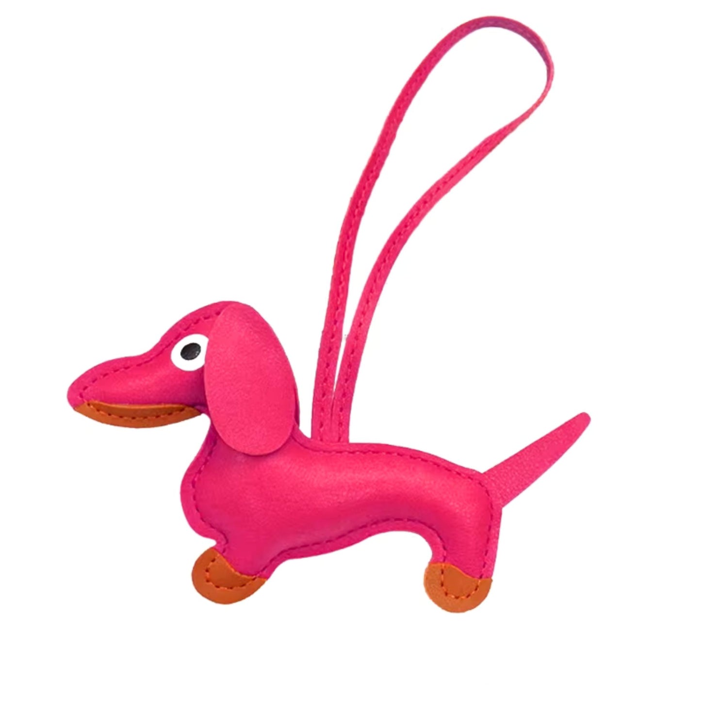 Dackel-Charm – bunter Schlüsselanhänger aus Kunstleder