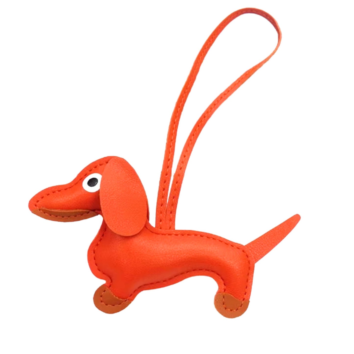 Dackel-Charm – bunter Schlüsselanhänger aus Kunstleder