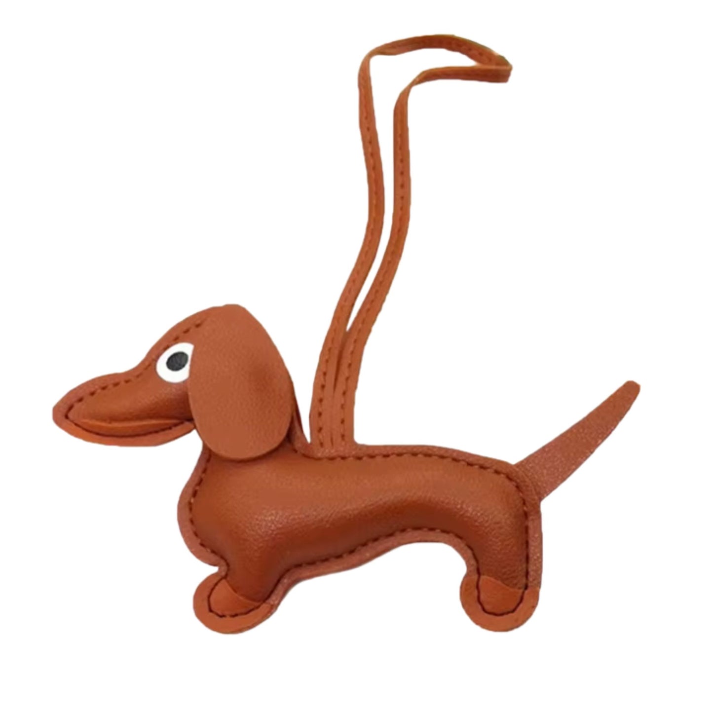 Dackel-Charm – bunter Schlüsselanhänger aus Kunstleder