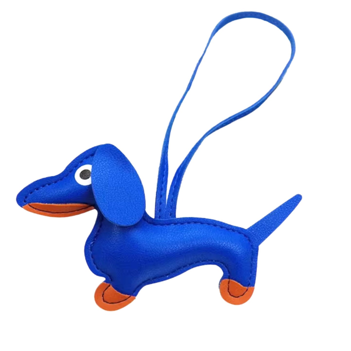 Dackel-Charm – bunter Schlüsselanhänger aus Kunstleder