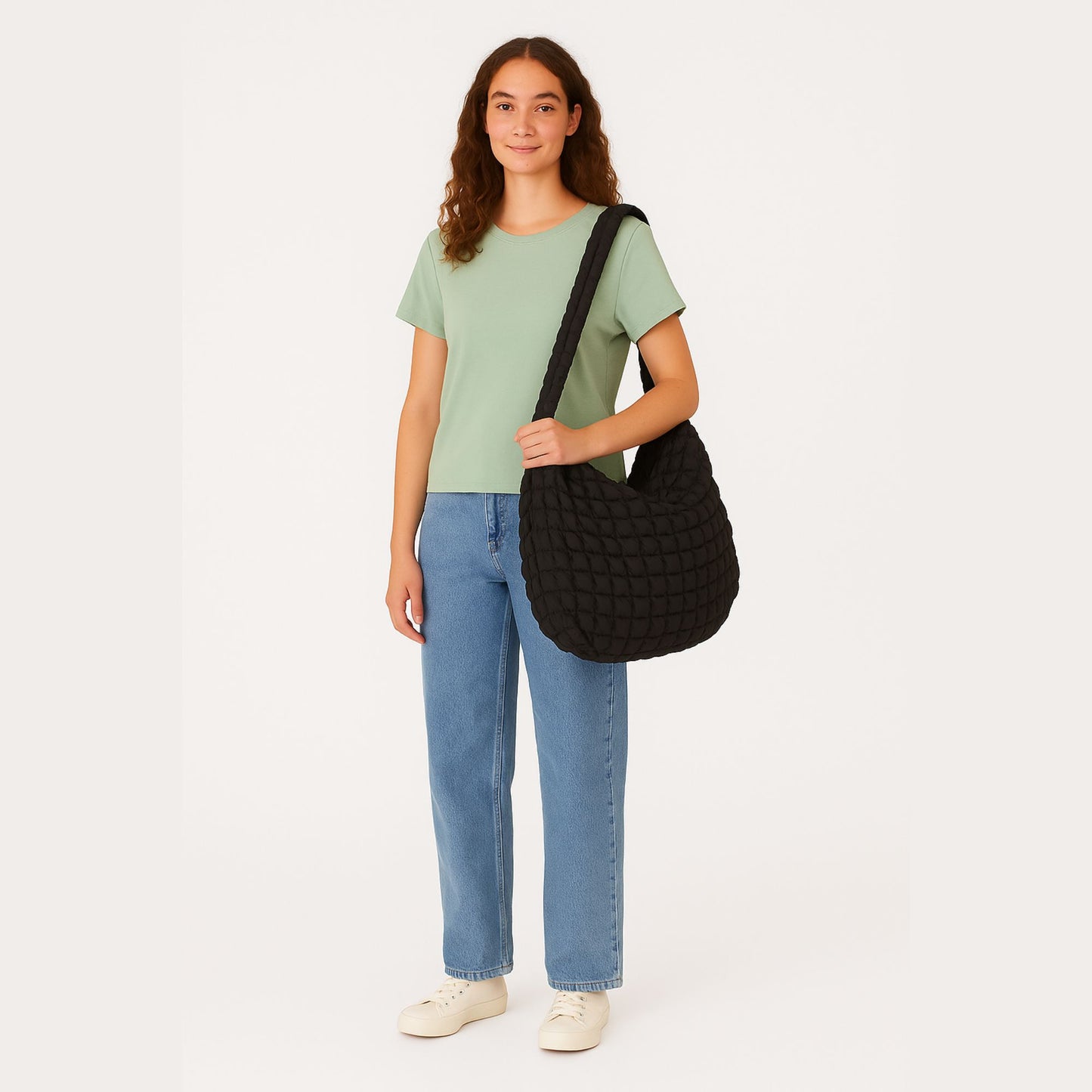 Cloudy – Gepolsterte Pufftasche mit Bubble-Look