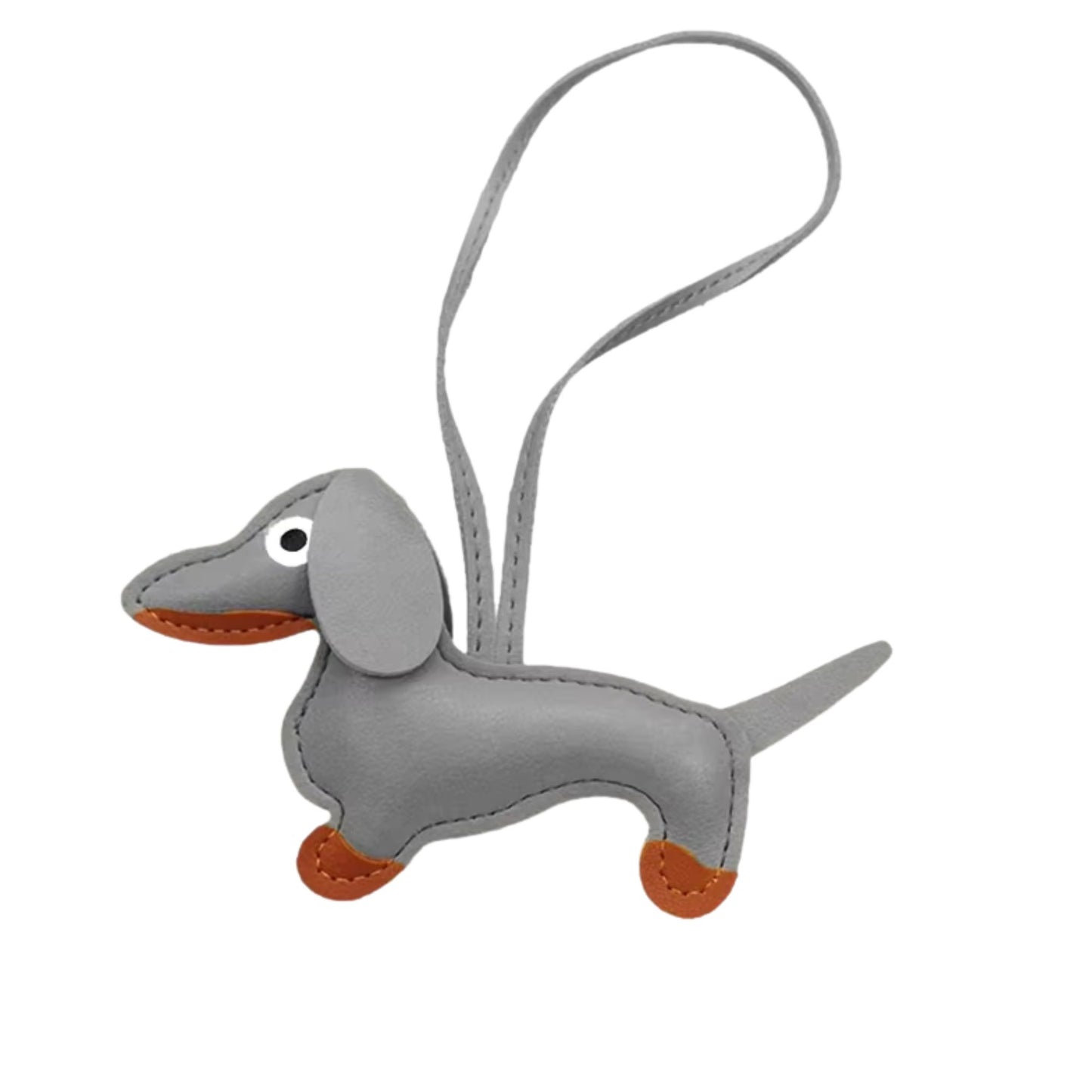 Dackel-Charm – bunter Schlüsselanhänger aus Kunstleder