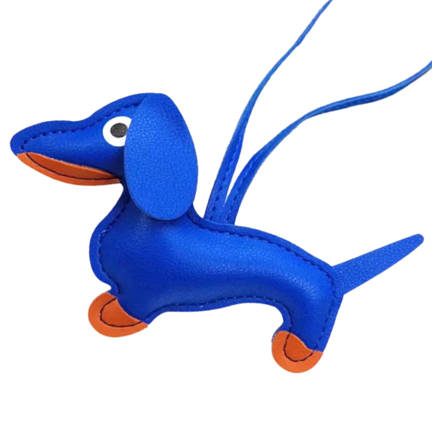 Dackel-Charm – bunter Schlüsselanhänger aus Kunstleder