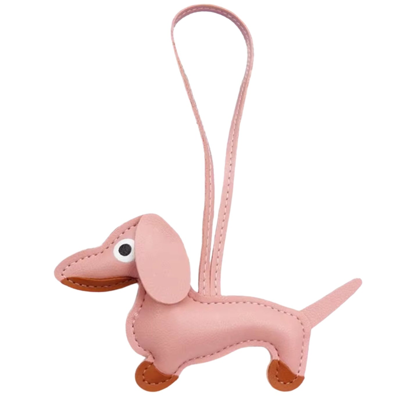 Dackel-Charm – bunter Schlüsselanhänger aus Kunstleder