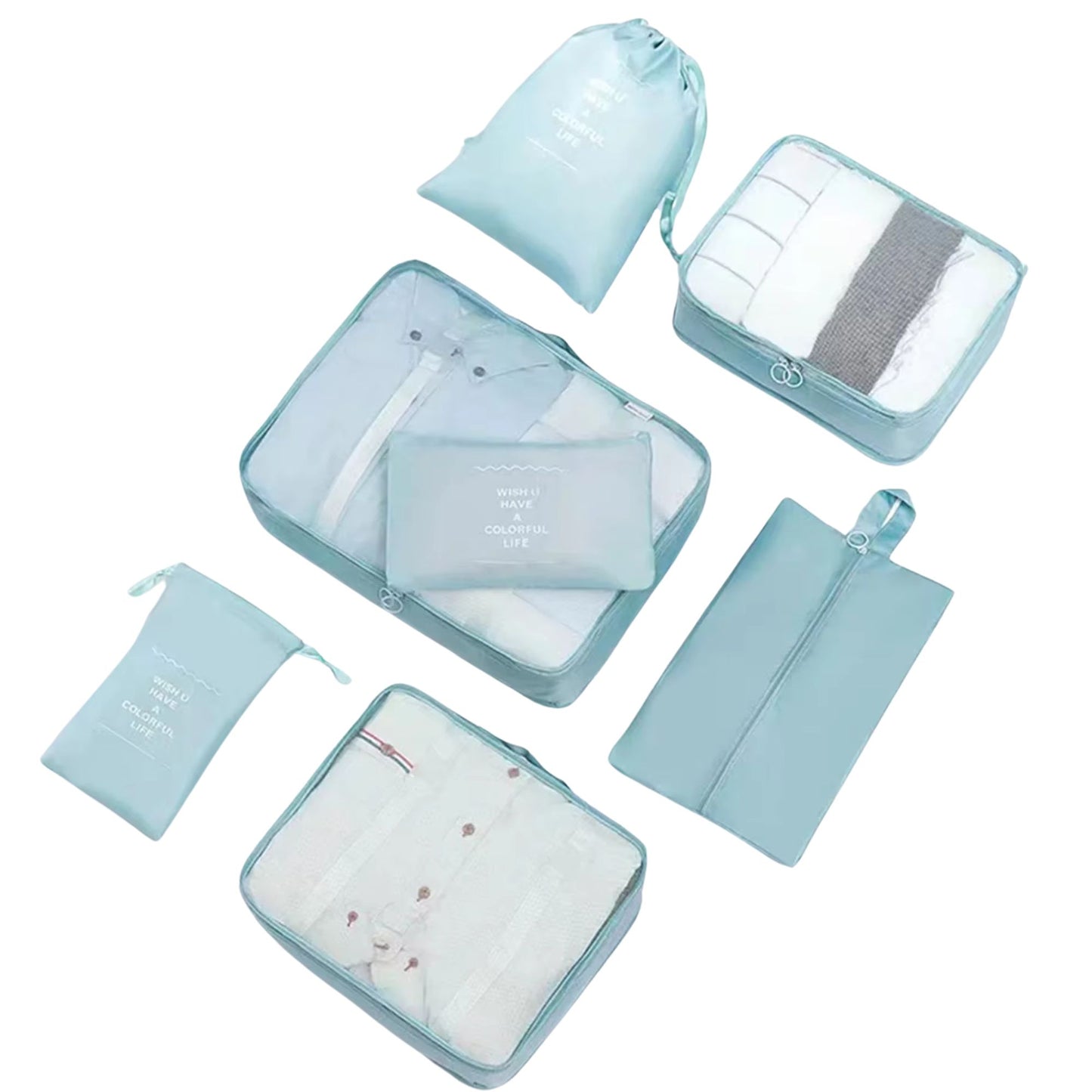 Reise Packwürfel Set – 7-teilig, wasserdicht & platzsparend
