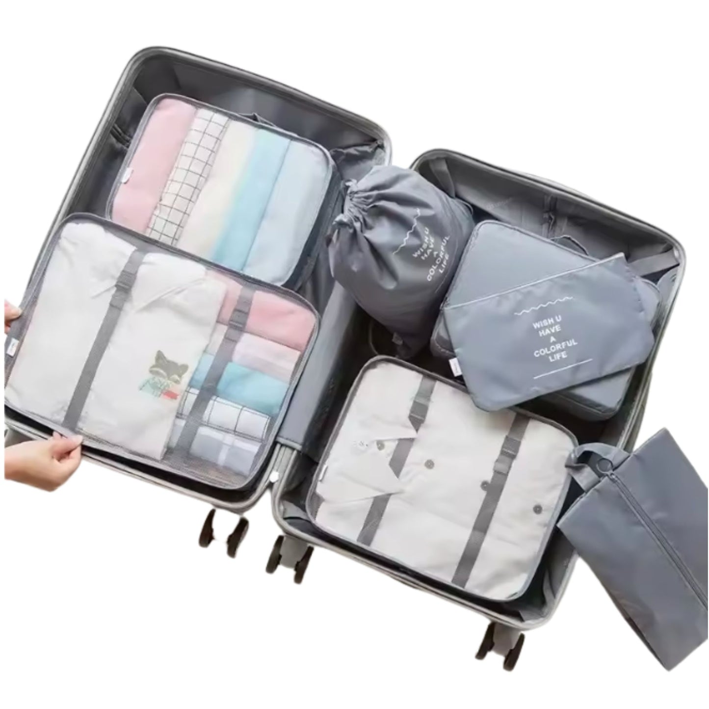 Reise Packwürfel Set – 7-teilig, wasserdicht & platzsparend