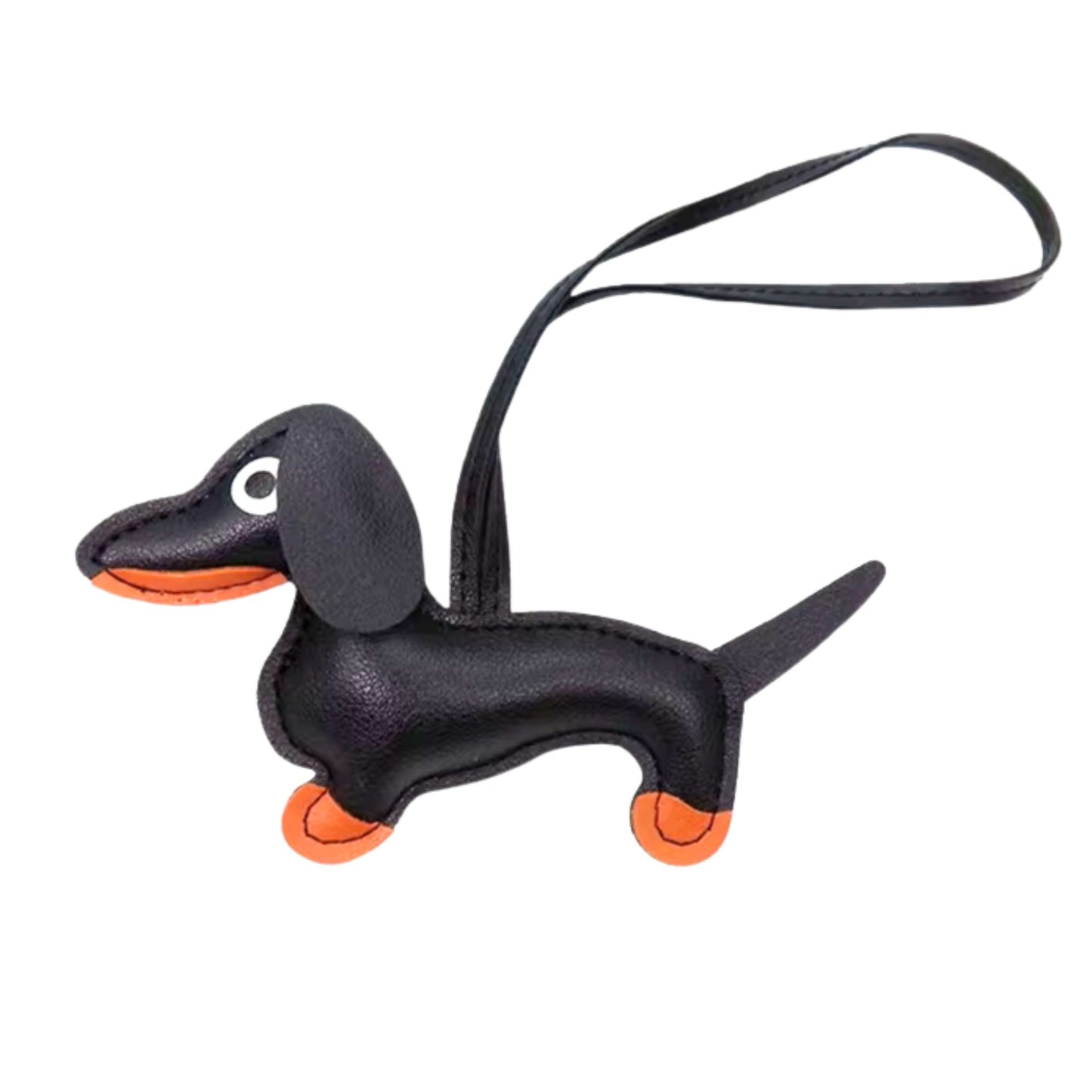 Dackel-Charm – bunter Schlüsselanhänger aus Kunstleder