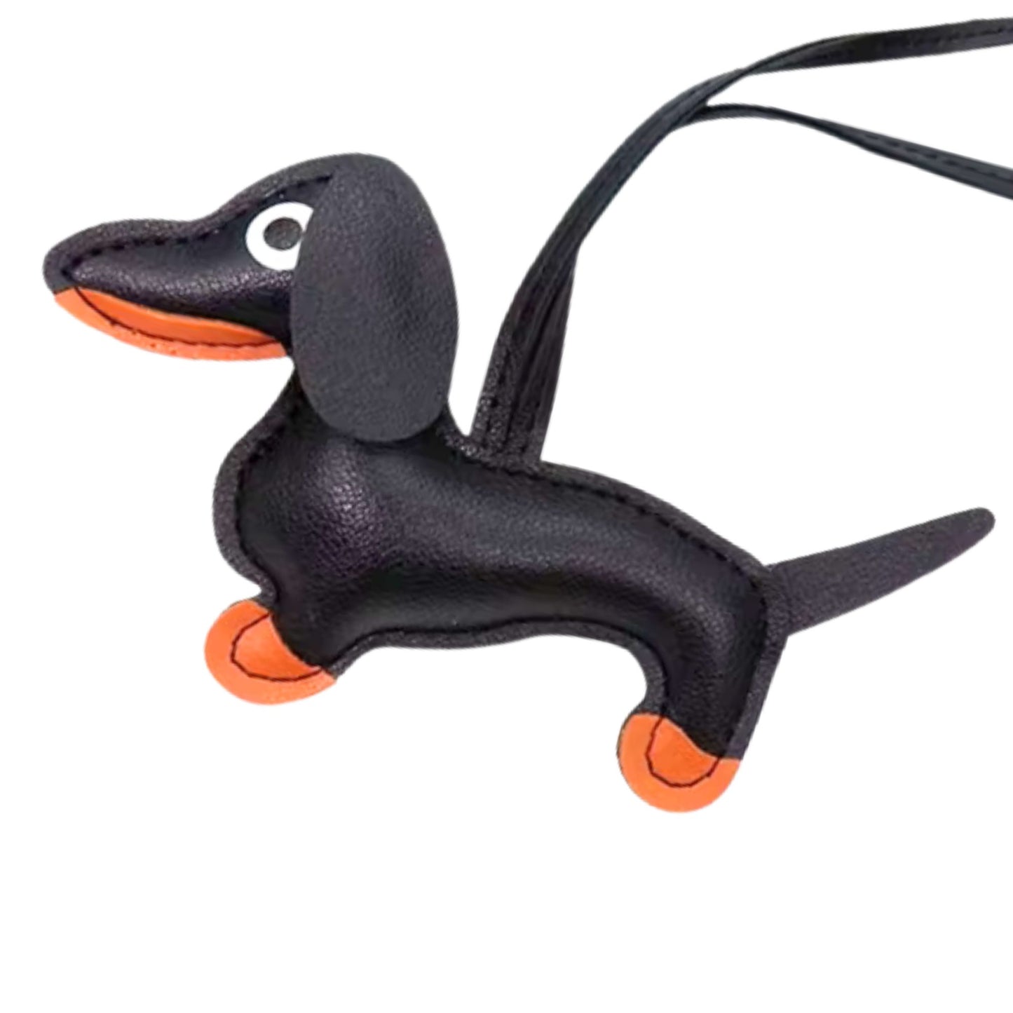 Dackel-Charm – bunter Schlüsselanhänger aus Kunstleder
