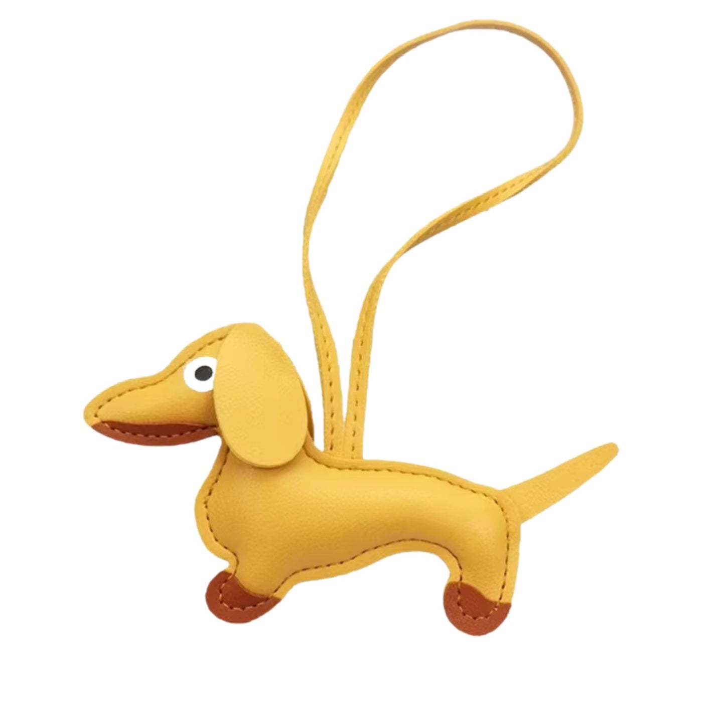 Dackel-Charm – bunter Schlüsselanhänger aus Kunstleder