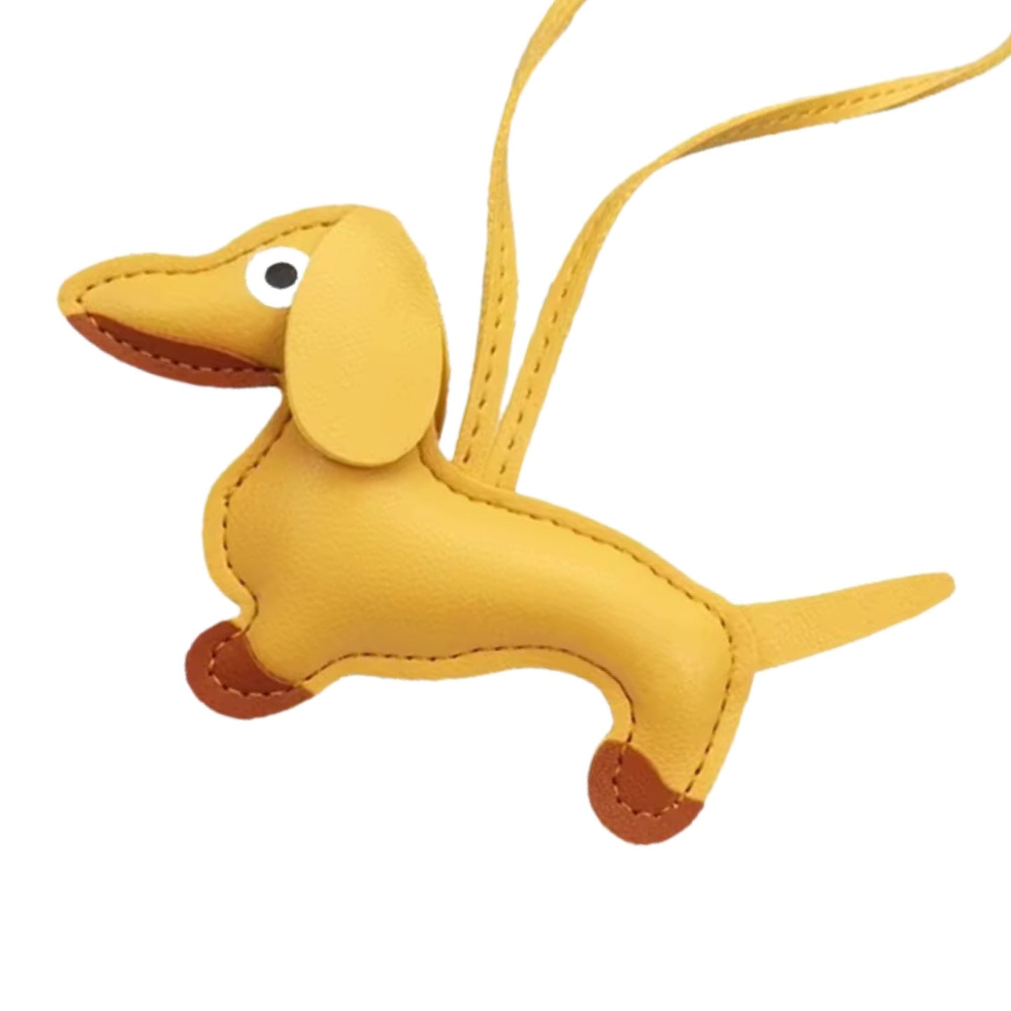 Dackel-Charm – bunter Schlüsselanhänger aus Kunstleder