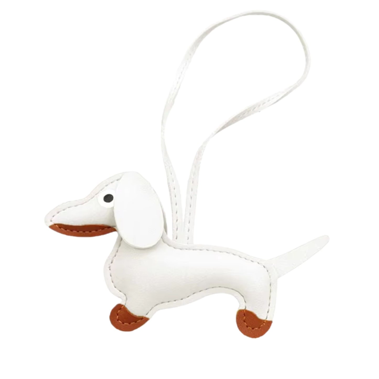 Dackel-Charm – bunter Schlüsselanhänger aus Kunstleder