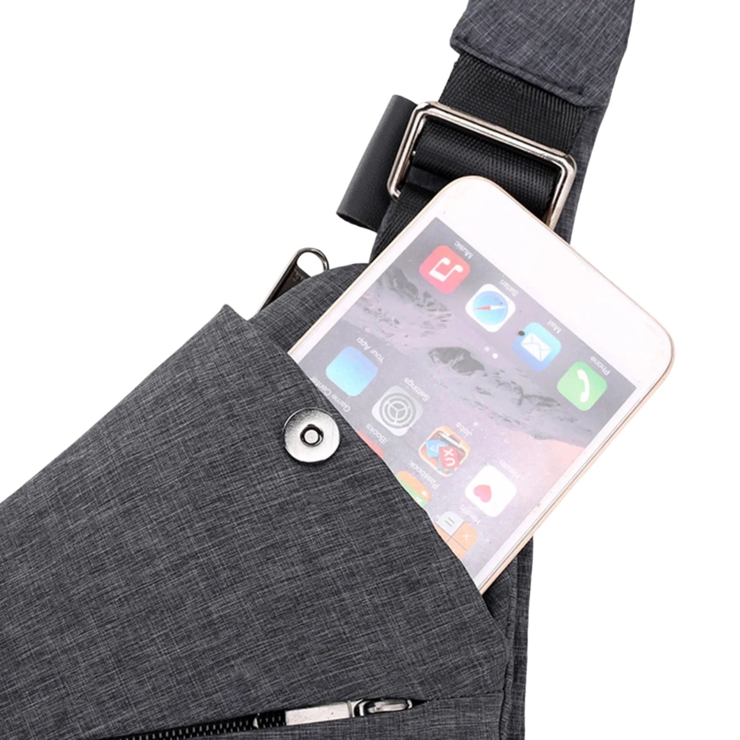 FlexSling Brusttasche mit Anti-Diebstahl-Schutz – Links tragbar