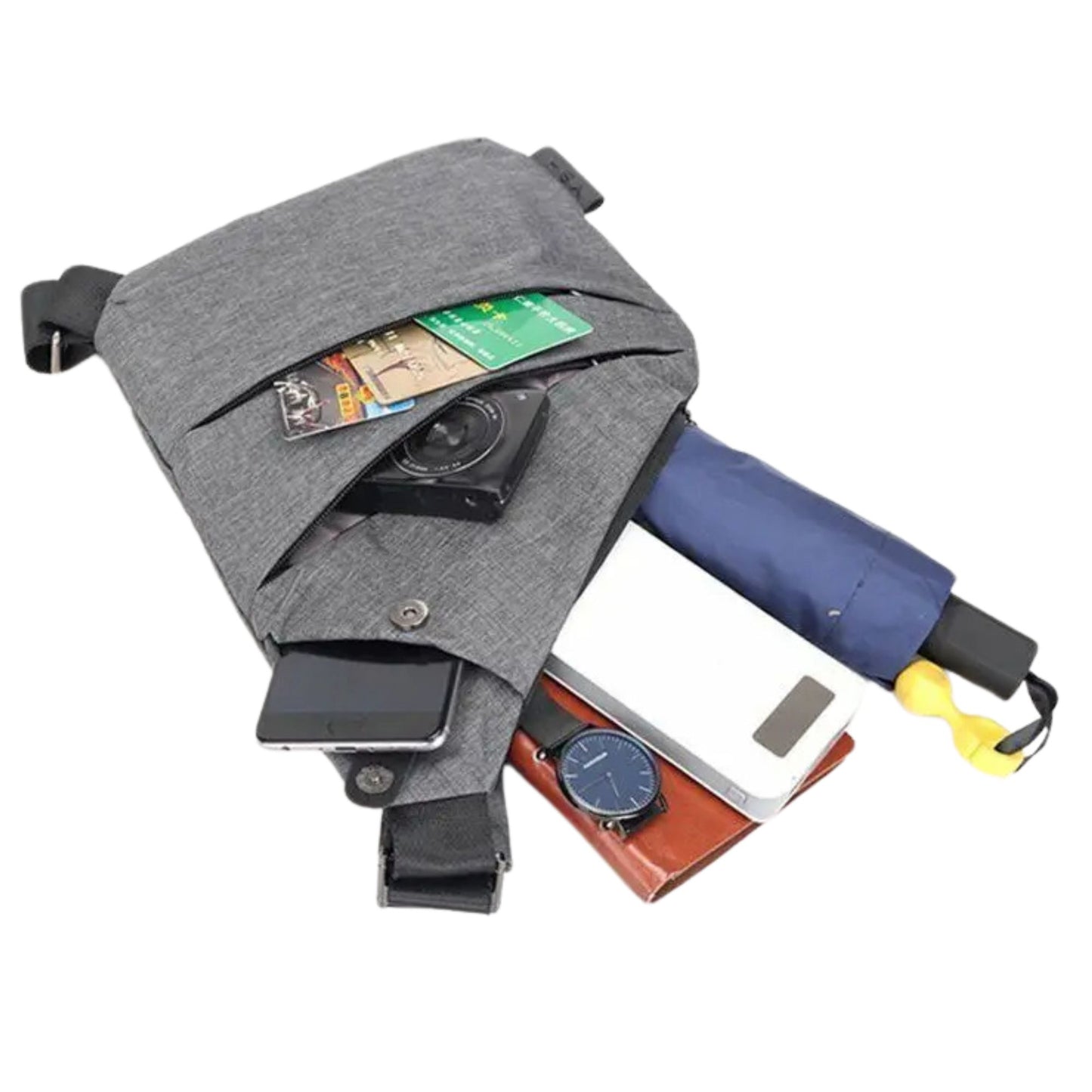 FlexSling Brusttasche mit Anti-Diebstahl-Schutz – Links tragbar