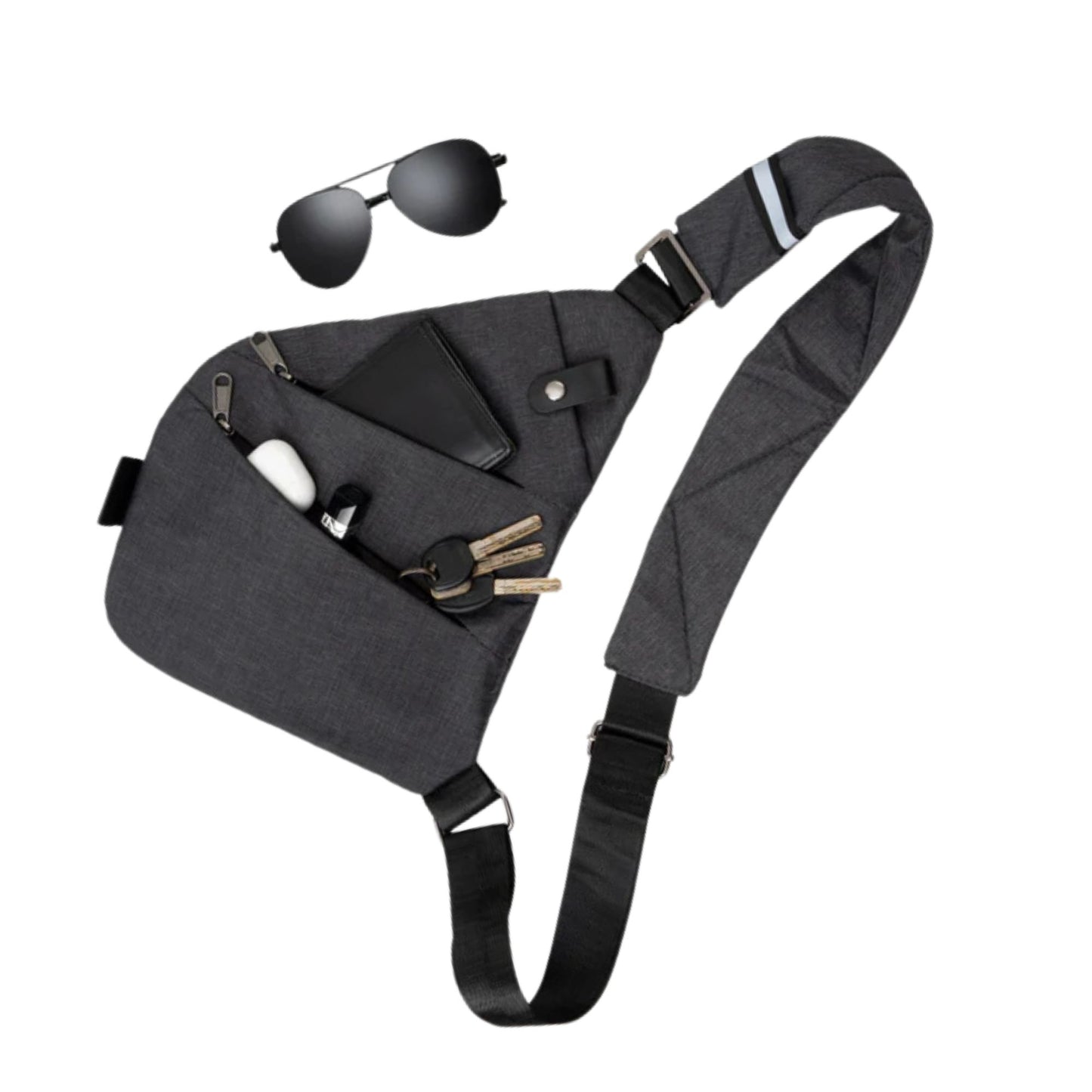 FlexSling Brusttasche mit Anti-Diebstahl-Schutz – Rechts tragbar