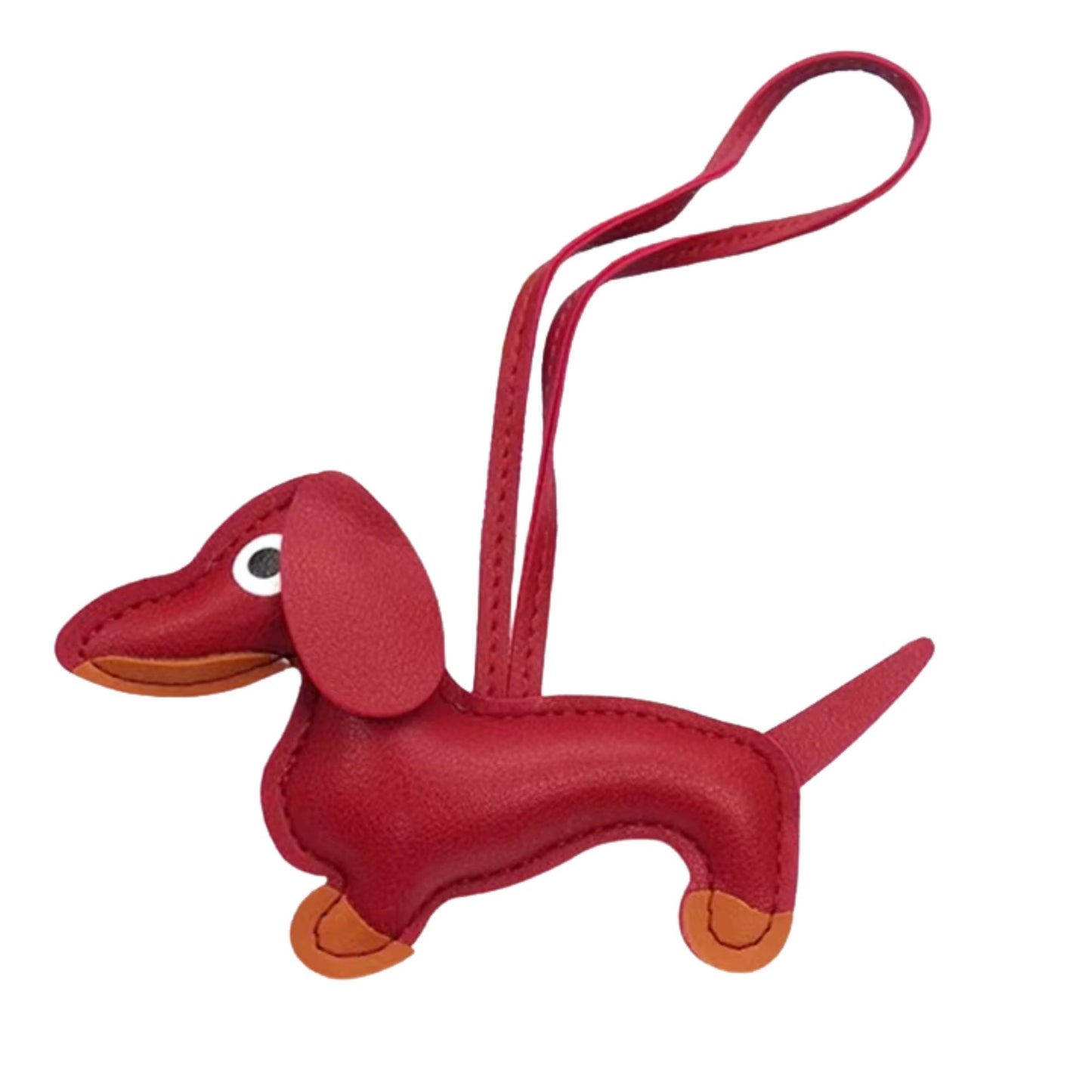 Dackel-Charm – bunter Schlüsselanhänger aus Kunstleder