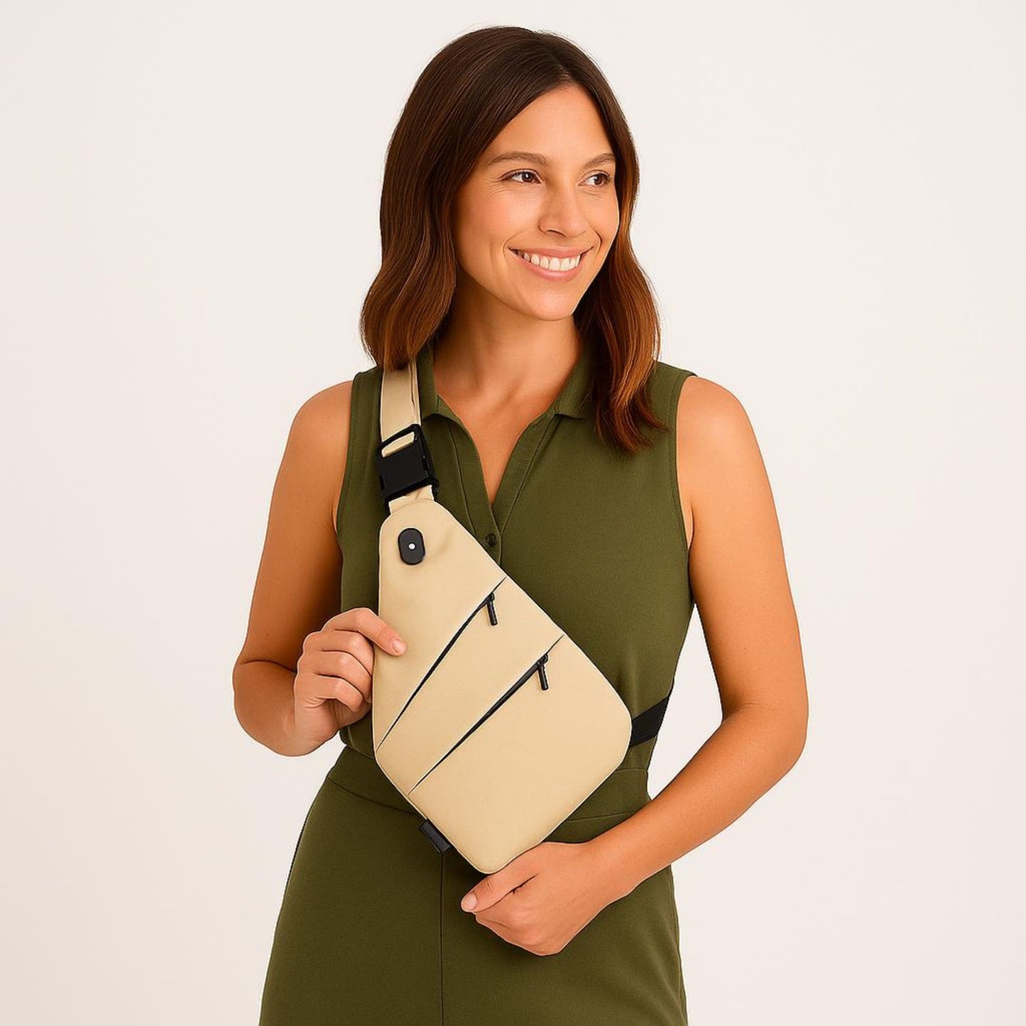 FlexSling Brusttasche mit Anti-Diebstahl-Schutz – Rechts tragbar